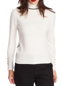 Court and Rowe Button Cuff Tipped Turtleneck.